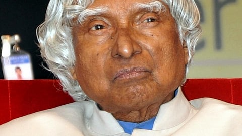 The late APJ Abdul Kalam at the International Book Fair, Trivandrum, 2014