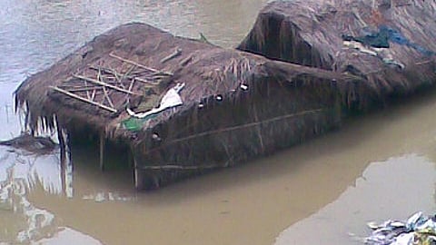 The flooded Bagmati river