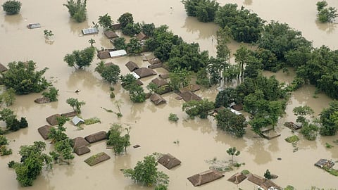 An aerial view of flood affected areas in Kosi river, Bihar on August 28, 2008 (Image: Publi.Resource.Org; Flickr Commons (CC BY 2.0))