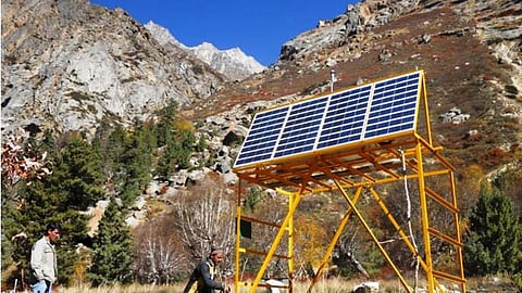 Black Carbon Monitoring Station at Chirbasa near Gangotari. (Photo credit : Dr P.S. Negi, Wadia Institute of Himalayan Geology, Dehradun)