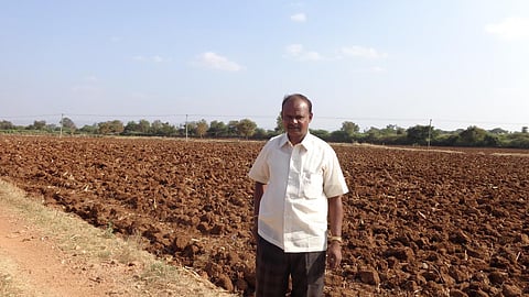 Basavaraj on his field in Chitradurga