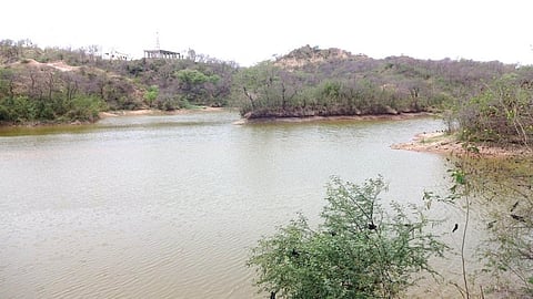 The main irrigation tank at Sukhomajri