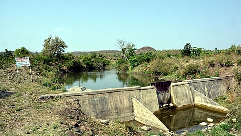 A check dam constructed by Dilasa in Dhangarwadi