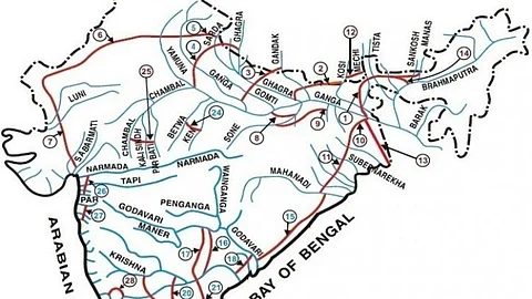 A map shows how rivers would be interlinked. (Source: NIH)