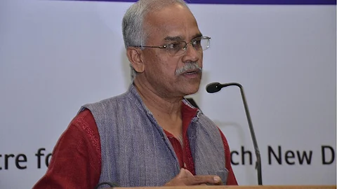 KJ Joy speaks at a felicitation for the late Professor Ramaswamy Iyer.