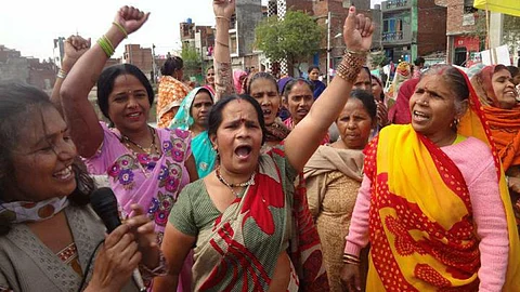 Women at Jan Jagriti Sanvad organised by Lok Shakti Manch. (Source: Lok Shakti Manch)