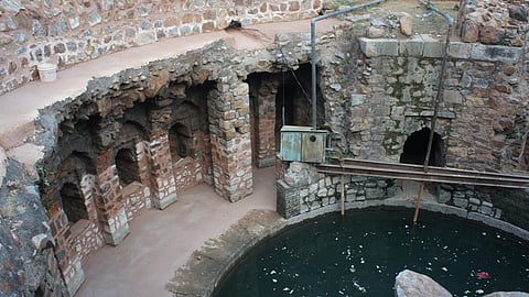 A baoli (step well) in ruins