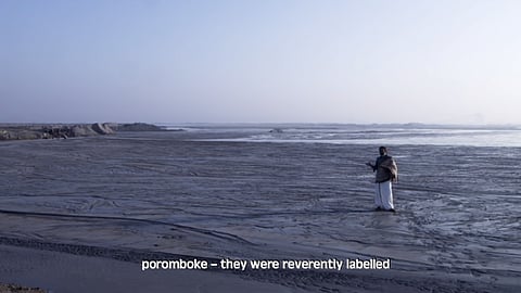 The Ennore creek choked by fly ash. (Screen grab from the Chennai poromboke paadal)