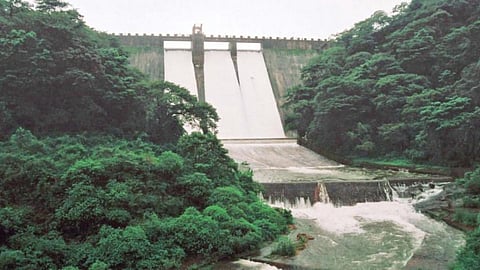 Water flows from the sluices of the Siruvani dam. (Picture courtesy: Deccan Chronicle)