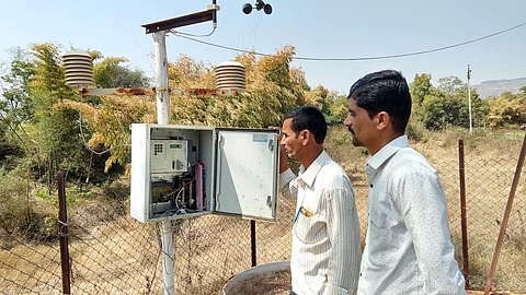 The weather station at Randullabad that helps farmers plan their crops. (Photo by Manu Moudgil)