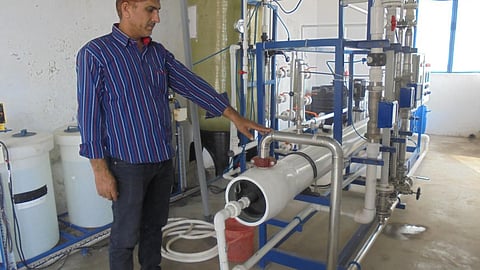 Yogendra Singh, an operator, explains how the 'Toilet to tap' plant functions