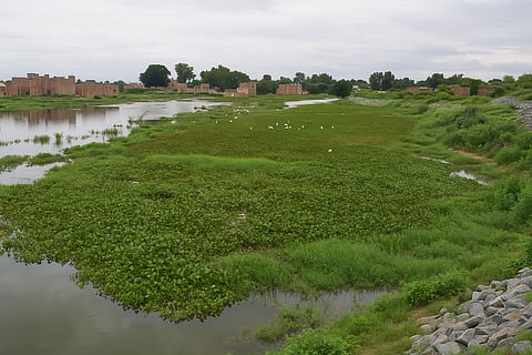 ईशन नदी में बढ़ता अतिक्रमण