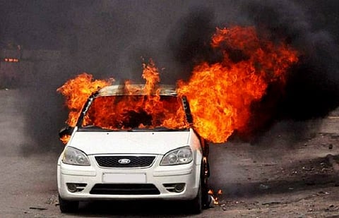 car fire