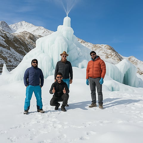 पारंपरिक ग्लेशियर ग्राफ्टिंग से आगे आधुनिक आइस स्तूप बन रहे हैं