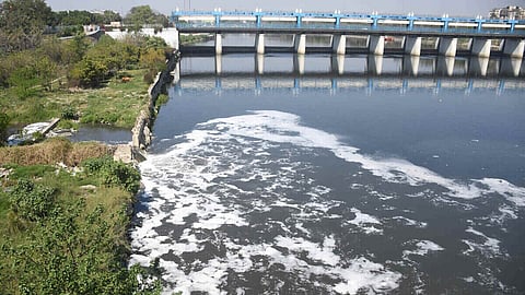 गोमती में गिर रहा दर्ज़नों नालों का अनट्रीटेड सीवेज नदी को बुरी तरह प्रदूषित कर रहा है।