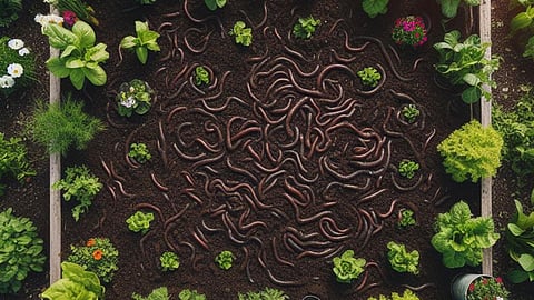 क्यारियों से केंचुआ खाद एकत्र करना