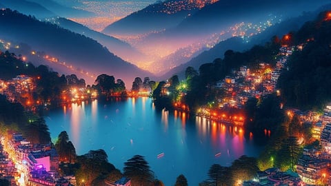 बिजली की रोशनी से जगमगाया नैनीताल