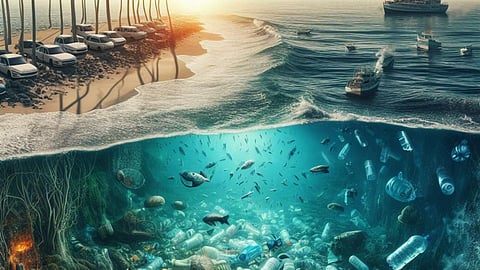 पर्यावरण प्रदूषण और जलवायु परिवर्तन का महासागर पर असर