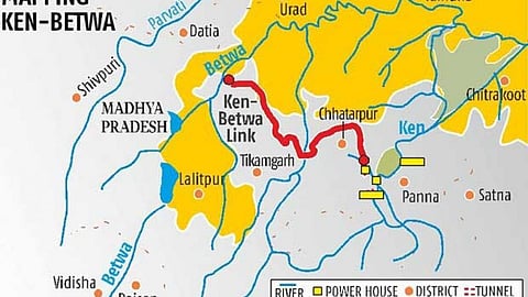 केन बेतवा लिंक मैप