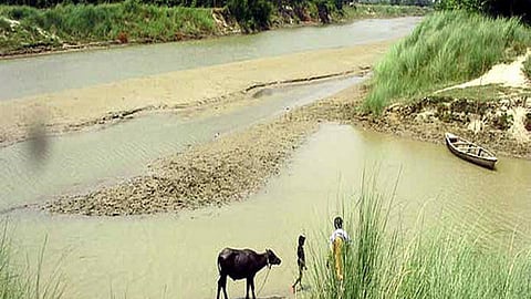 बकुची-अख्तियारपुर में बागमती और लखनदेई का संगम स्थल