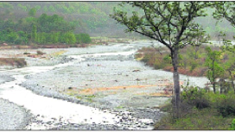 नदी सूखी, जल स्तर नीचे