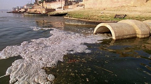 गंगा,प्रदूषण का जाल बन चुका है।