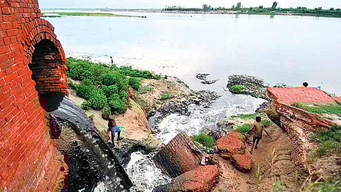 sewage drowning in ganga