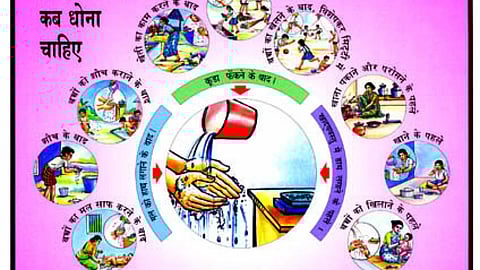 पोस्टर : हाथों को साफ रखें और बीमारियों से बचें