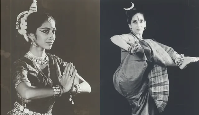 An Odissi routine (L),Mayurbhanj Chhau, an expertise of Lowen (R)