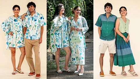 Models pose in ensembles from Postcards from Summer
