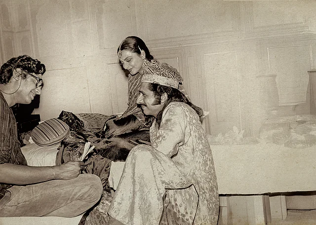 Rekha, Muzaffar Ali and Naseeruddin Shah during the shoot of Umrao Jaan