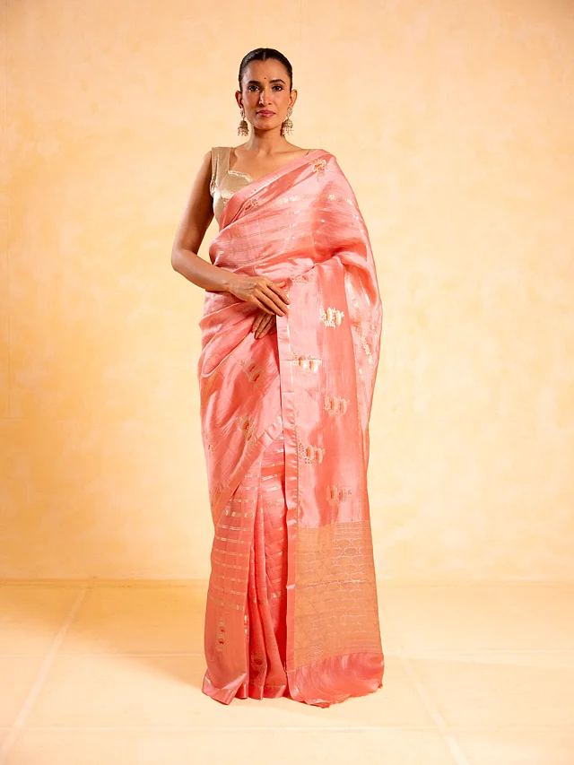 The sarees from House of Banaras are named like verses—Kshitija, Chandrika, Kanakdhara.