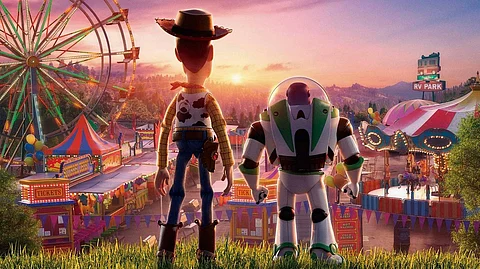 Sheriff Woody and Buzz Lightyear look beyond infinity