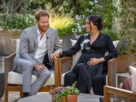 Harry and Meghan with Oprah Winfrey