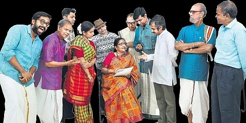 Director Dharini Komal with the crew