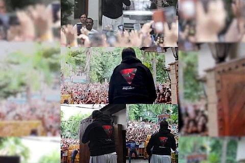 Amitabh Bachchan greets fans at Jalsa