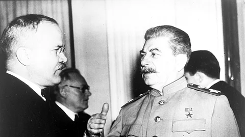 Vychasleav Molotov with Joseph Stalin
