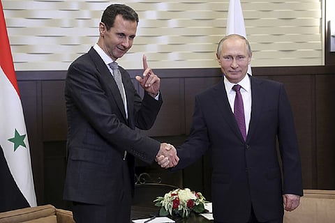 Bashar al Assad with the Russian President, Vladimir Putin.