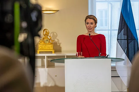 Then Prime Minister Kaja Kallas in Tallin, Estonia, on March 8, 2022.