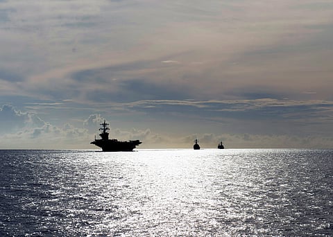 USN image of the USS Carl Vinson and escorts in the Philippine Sea.