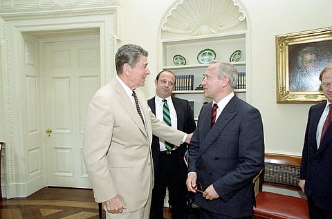 Ronald Reagan’s July 21, 1987 meeting with MI 6 asset Oleg Gordievsky.