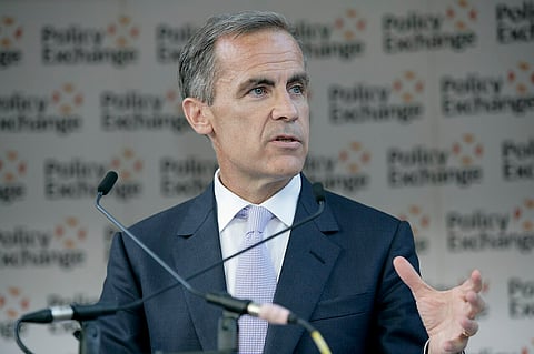 Then Bank of England Governor Mark Carney speaks at the 2015 Policy Exchange summer party