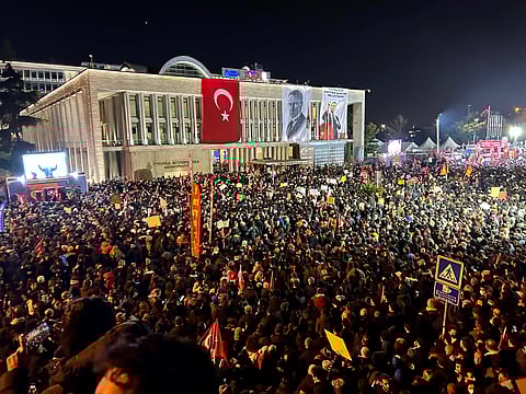 Protestors Demonstrating in Istanbul Metropolitan Municipality building