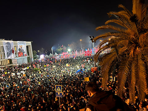 Protestors Demonstrating in Istanbul Metropolitan Municipality building
