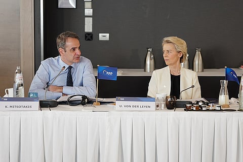 Kyriakos Mitsotakis and Ursula von der Leyen in EPP Summit, 6 March 2025, Brussels