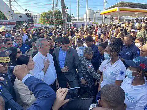 President Luis Abinader , accompanied by First Lady Raquel Arbaje , visited the Jet Set venue