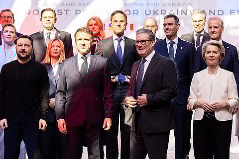 Keir Starmer attends talks on Ukraine at a meeting hosted by Macron at the Elysee Palace 27/03/2025. Paris, France.