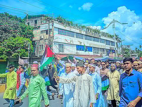 A Pro Palestinian Protest in Chittagong, Bangladesh.