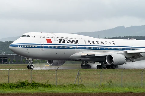 Boeing 747-89L - B-2479 from Chinese government during take off at LFBT airport.