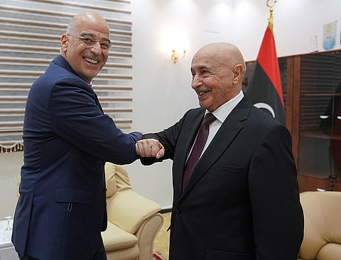Nikos Dendias & Aguila Saleh Issa
